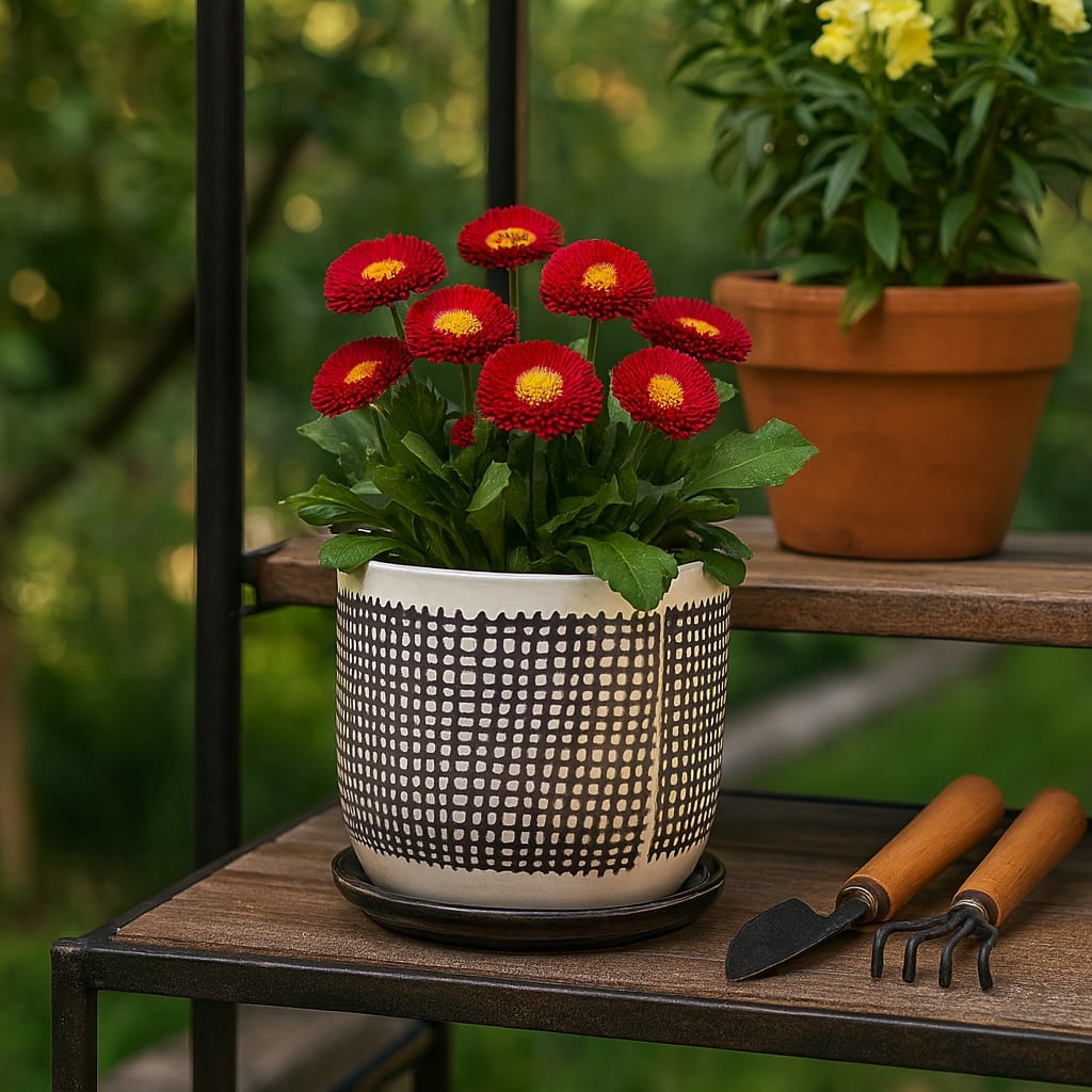 Ceramic Mesh Design Planter Pot with Saucer - Gray, 6 in. - 6.0"