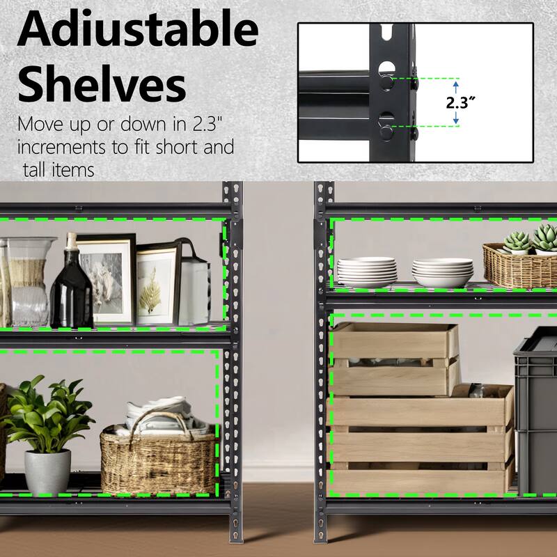 5-Tier Storage Shelves, Heavy-Duty Garage Shelving, Adjustable Shelving Unit, Steel Shelf, 250 lb Load,36"W x 18"D x 72"H