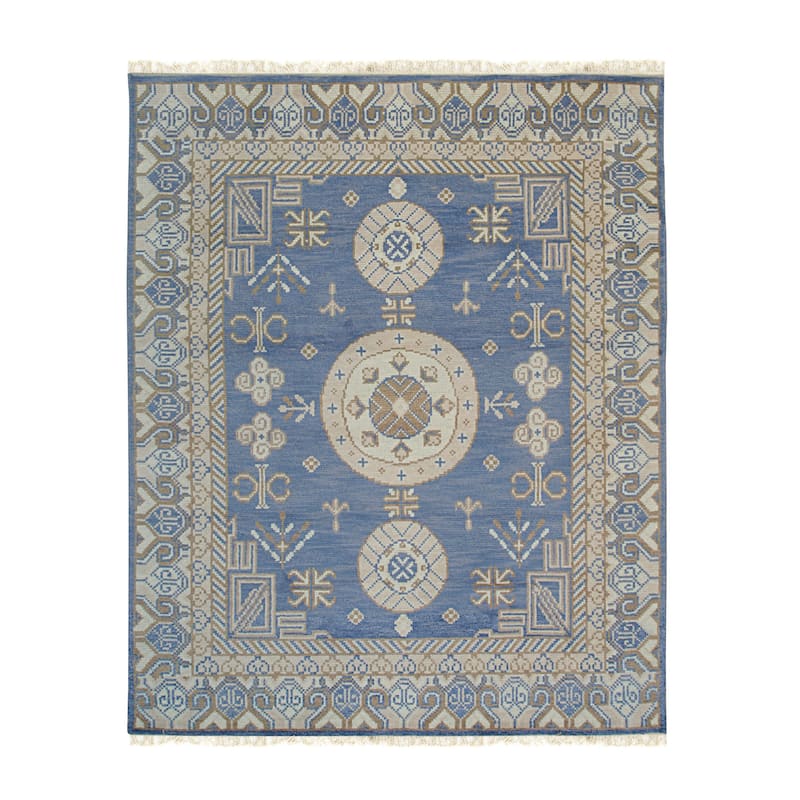 Light Blue Traditional Floral Piled Kilim Area Rug | Elegant & Durable Rug for Enhancing Your Living Room, Bedroom, Offi