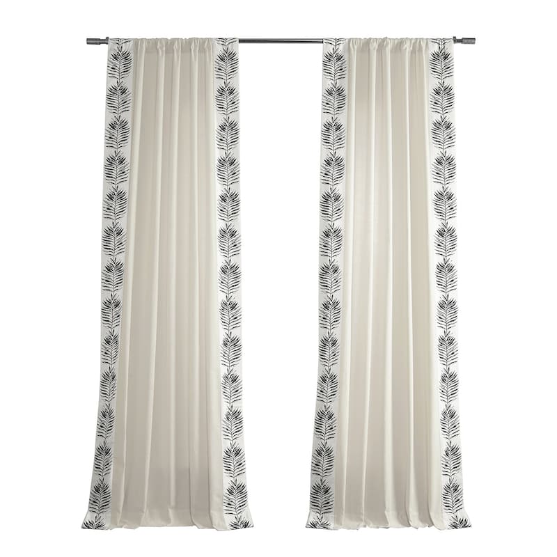 Exclusive Fabrics Sago Solid Cotton Bordered Curtain (1 Panel)