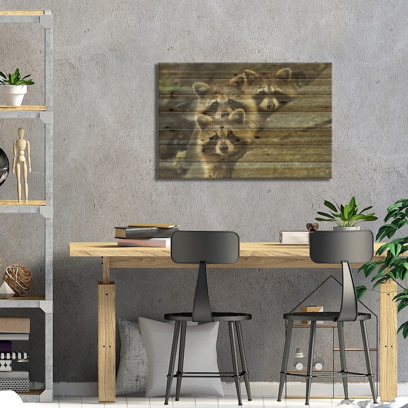 Tres Banditos Print On Wood by Mircea Costina - Multi-Color