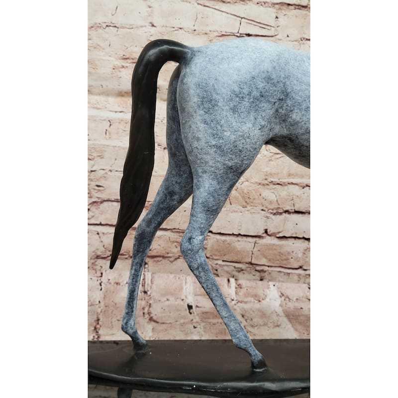 Bronze Horse Statue - Minimalist Equestrian Sculpture Decor Signed Art