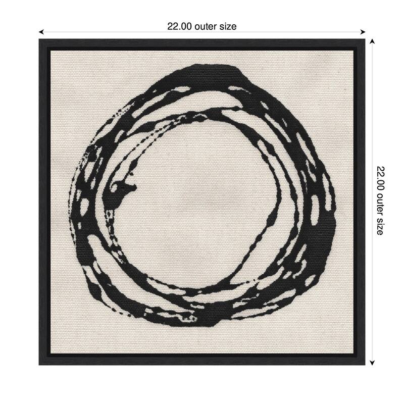 Kate and Laurel Sylvie Flowing Circle Abstract 2 Framed Canvas by The Creative Bunch Studio
