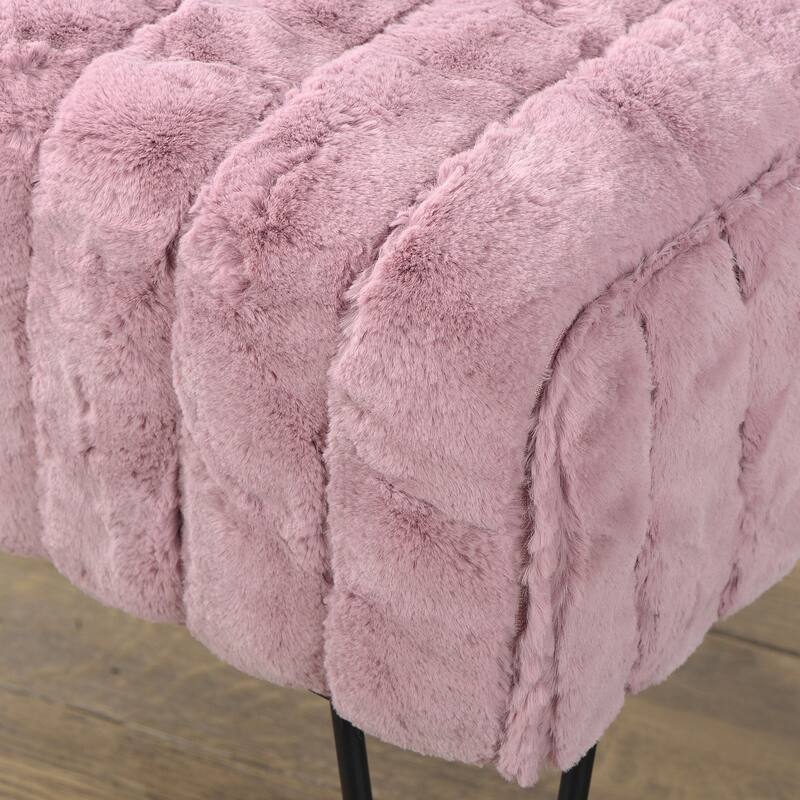 Serenta SuperMink Fauxfur Ottoman Bench