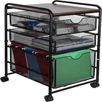 File Storage Drawer Carts - 12"D x 17"W x 25"H