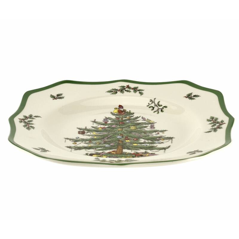 Spode Christmas Tree Scalloped Dinner Plate - 10.5 inch