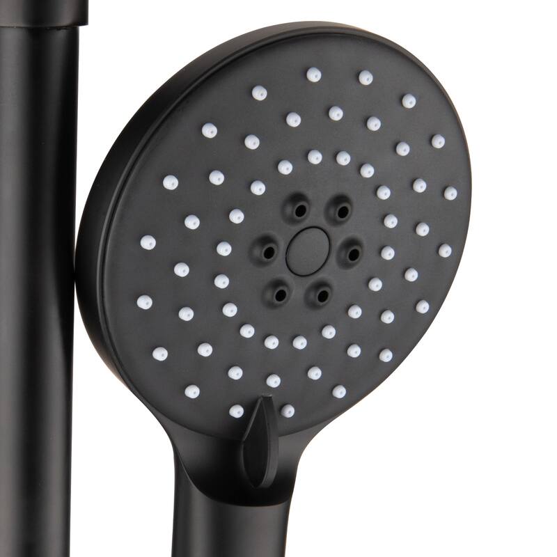 Wall Mounted Rain Showerhead and Hand Shower System with Adjustable Slide Bar (Rough-in Valve Included)