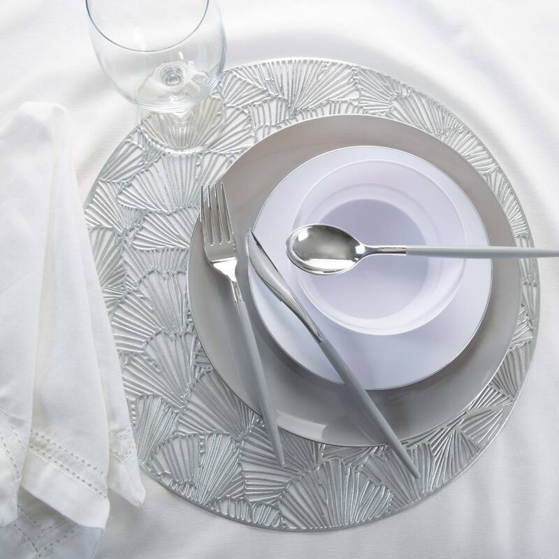 Home Details 4 Pack Round Shell Laser Cut Placemat