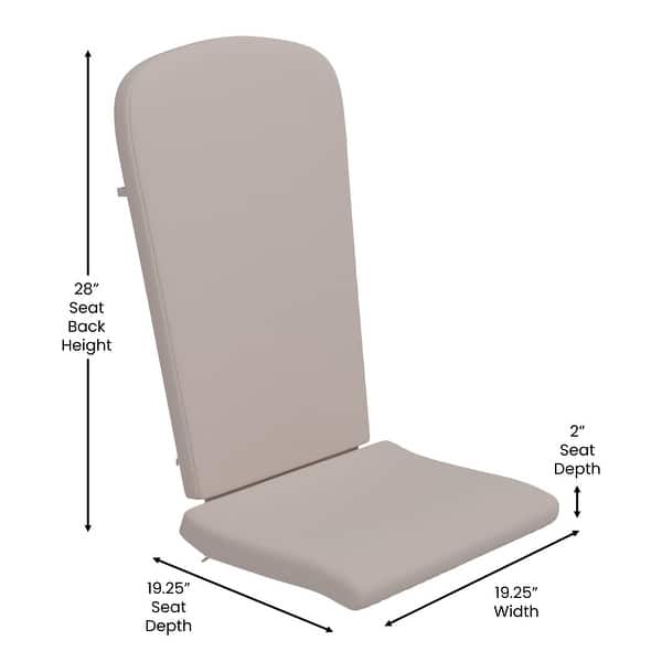 dimension image slide 0 of 7, Indoor/Outdoor Folding Adirondack Chairs with Cushions - Set of 2 - 30.25"W x 34"D x 37"H