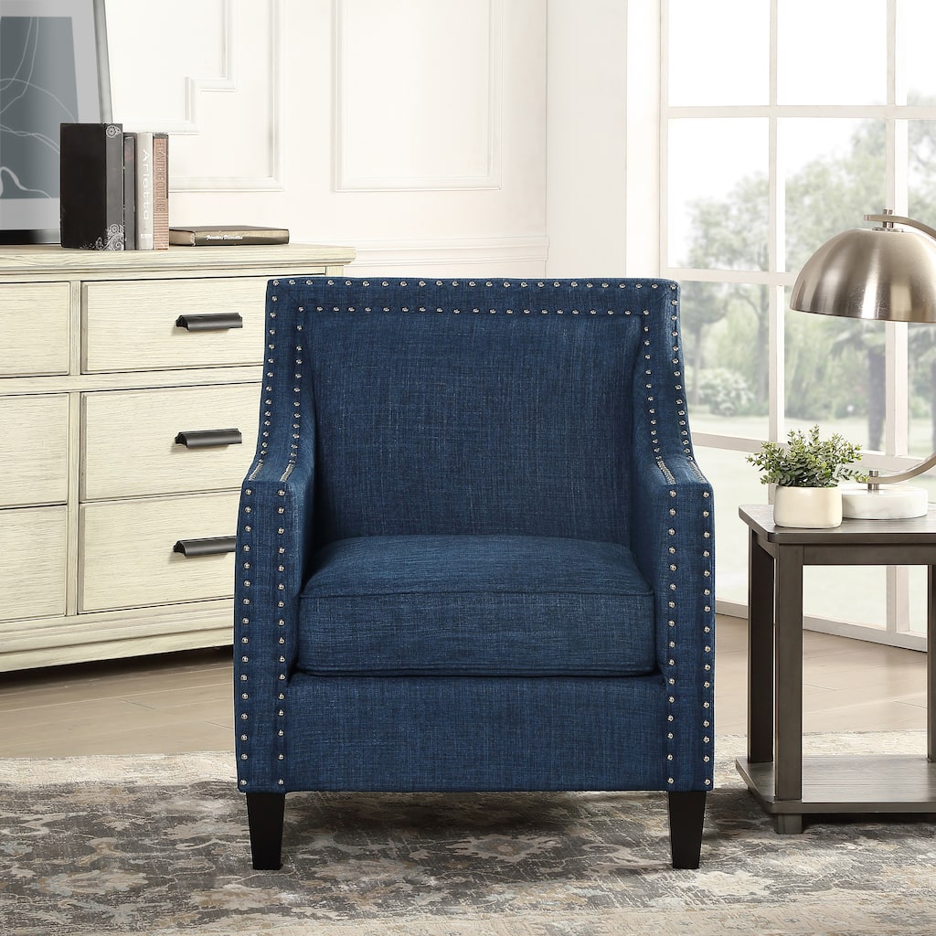 Erica Accent Armchair with Chrome Nailhead Trim