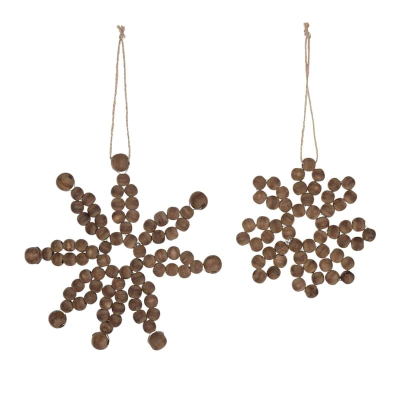 Set of 12 Beaded Snowflake Christmas Ornaments 6.75"