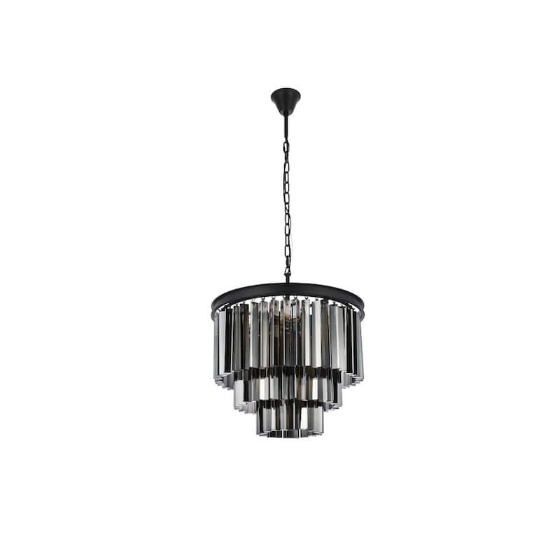 Royce Edge 9-Light Matte Black Chandelier