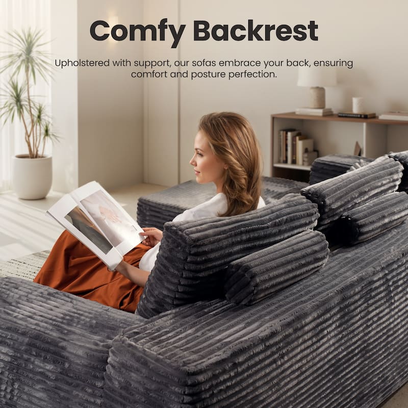 ​​OVIOS Lazy Chaise Lounge Sofa with Ottoman​