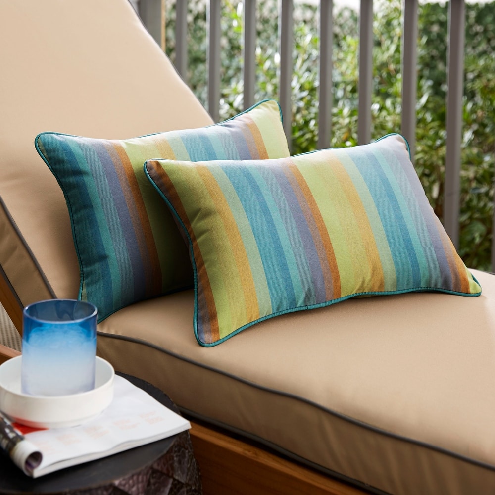 Sunbrella Astoria Lagoon/ Spectrum Peacock Indoor/ Outdoor Pillow Set