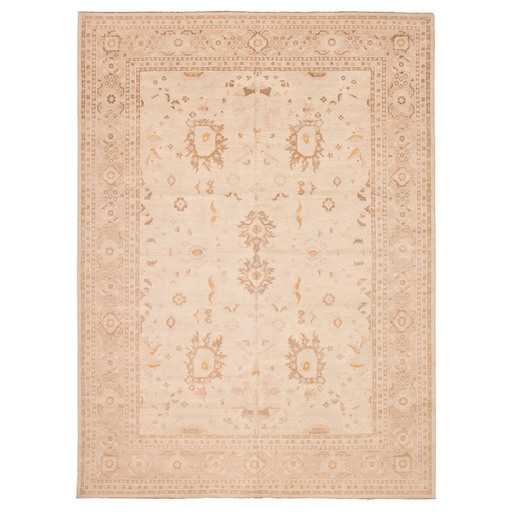 ECARPETGALLERY Hand-knotted Chobi Finest Cream Wool Rug - 10'2 x 13'8