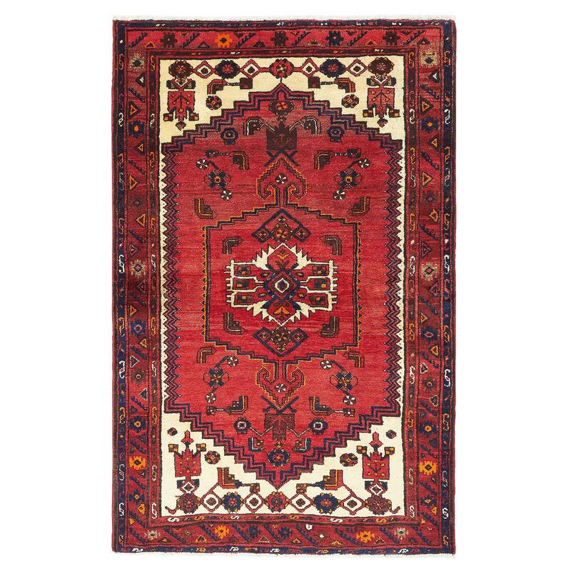 ECARPETGALLERY Hand-knotted Andelz Red Wool Rug - 4'2 x 6'4