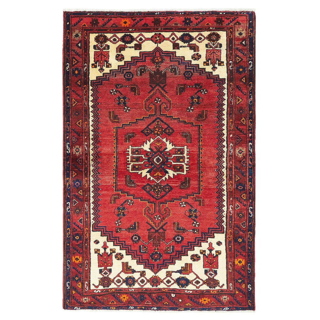 ECARPETGALLERY Hand-knotted Andelz Red Wool Rug - 4'2 x 6'4