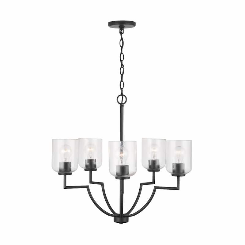 Carter 5-light Chandelier w/ Clear Seeded Glass