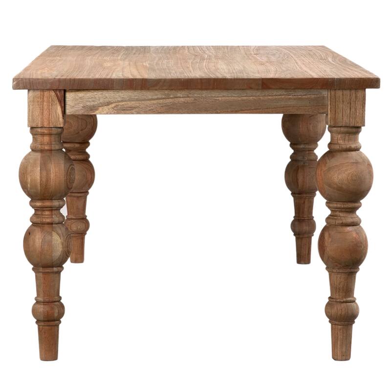 Owen Rectangular Reclaimed Mindi Wood Carved 4-Leg Dining Table