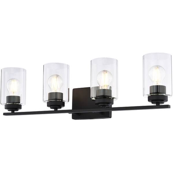 slide 2 of 11, Vaxcel Lighting W0529 Park Ridge 4 Light 28" Wide Vanity Light Matte Black