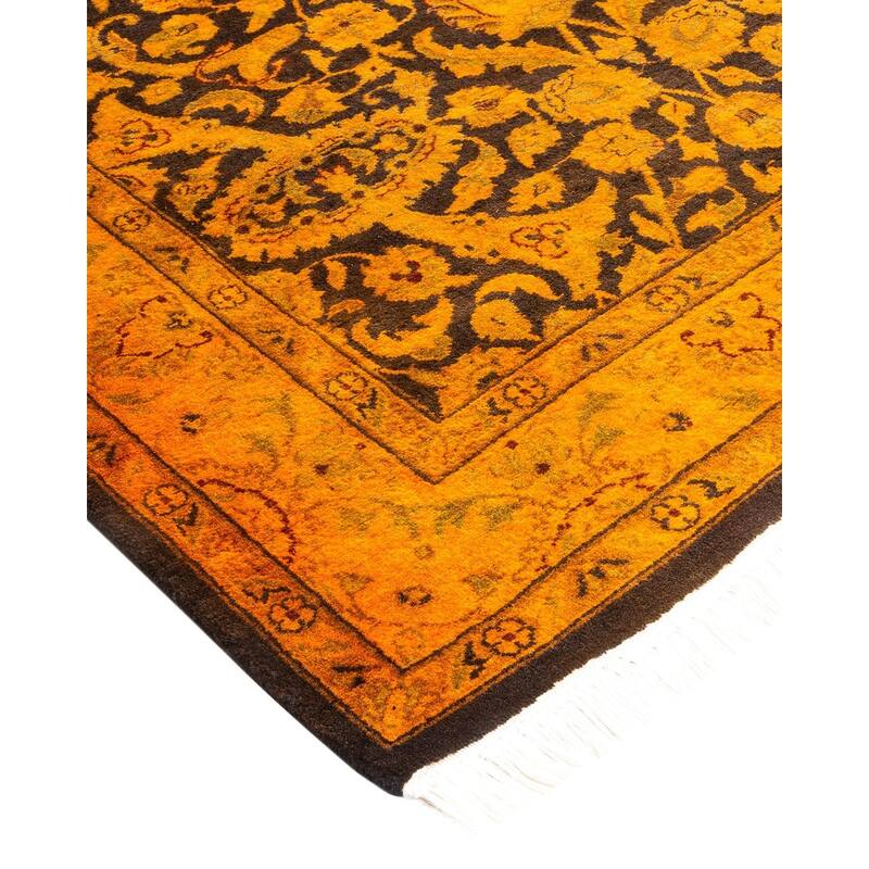 Overton Hand Knotted Wool Vintage Inspired Modern Contemporary Overdyed Gold Area Rug - 3' 1" x 5' 5"