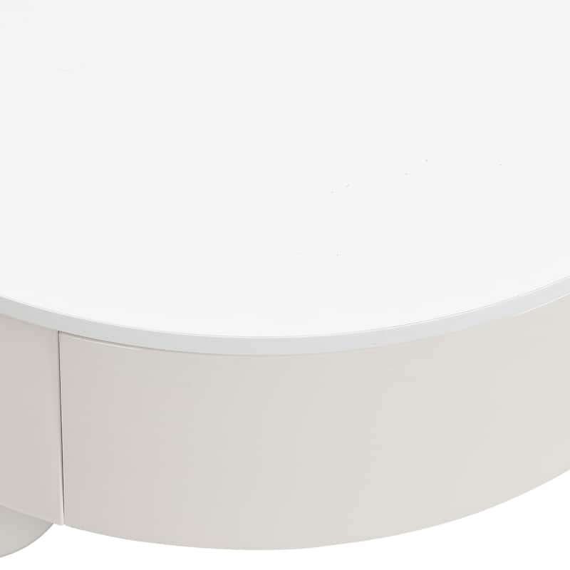 Nested Coffee Table Set with Storage Drawer and Round Tops, Accent Tables End Table with Tempered Glass