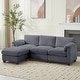 preview thumbnail 14 of 12, Multi-Seater Corduroy Sectional Sofa, Modular Settee, Included Removable Ottomans