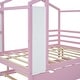 preview thumbnail 26 of 41, Full Size Wood House Bed with Roof & Fence, Multifunction Daybed Frame w/ Writing Board & Trundle for Kids Teens Girls/Boys