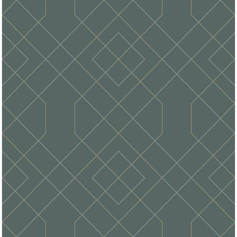 Scott Living Ballard Teal Geometric Wallpaper