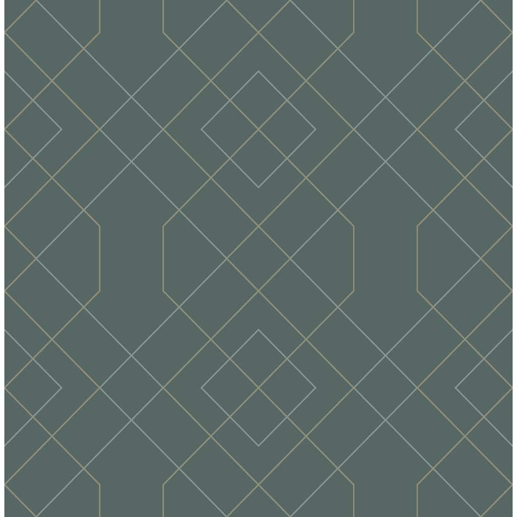 Scott Living Ballard Teal Geometric Wallpaper