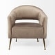 preview thumbnail 11 of 12, Giles Taupe Velvet Wrap w/ Brass Metal Base Accent Chair - 29.5L x 28.7W x 29.5H