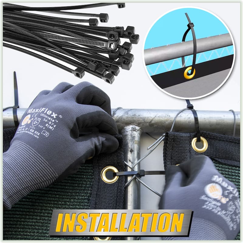 ColourTreeUSA 25 ft. Length Fence Privacy Screen Windscreen Cover Fabric Shade Tarp Netting Mesh Cloth Commercial Grade 170 GSM