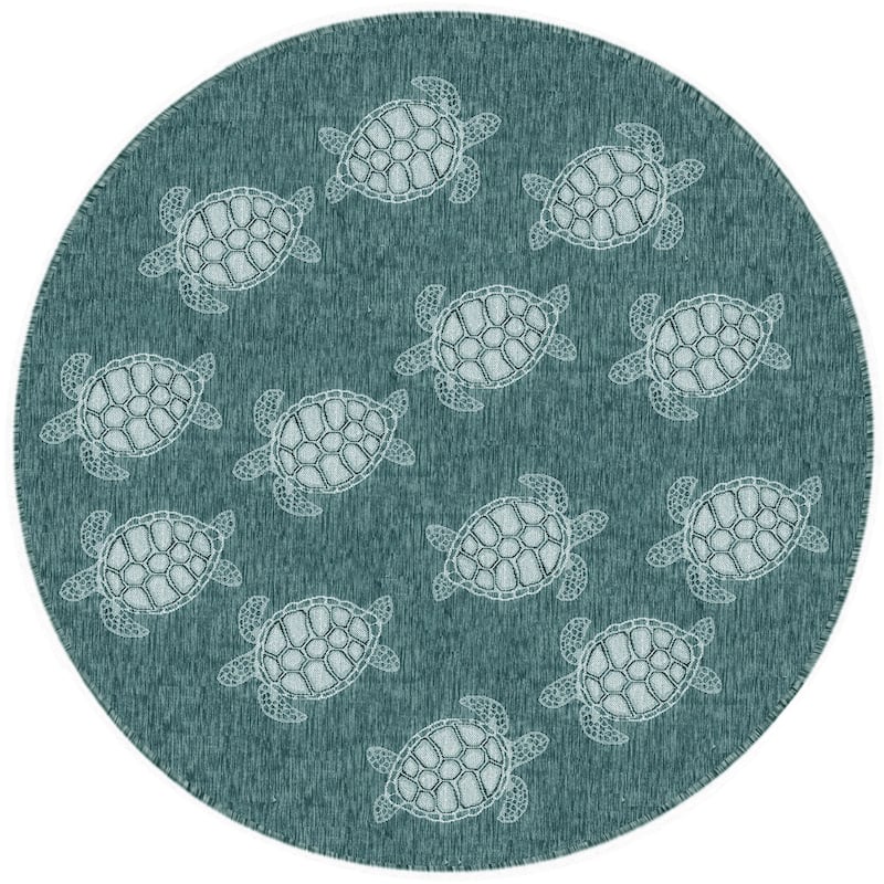 Liora Manne Carmel Collection Sea Turtles Indoor/ Outdoor Area Rug