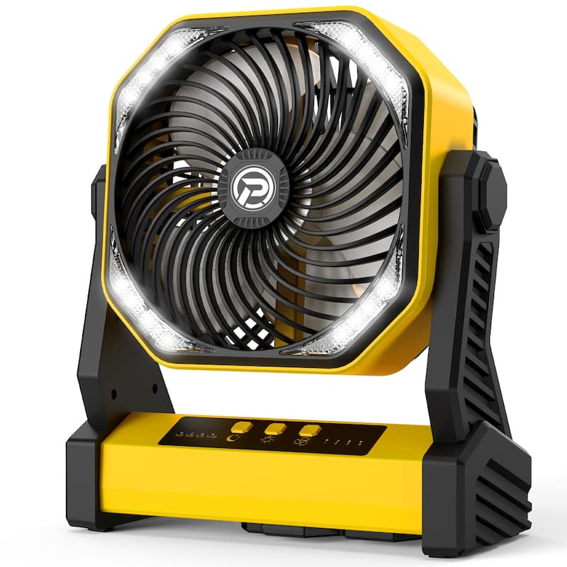 20000mAh Battery Operated Fan Portable Camping Fan with Light and Hook