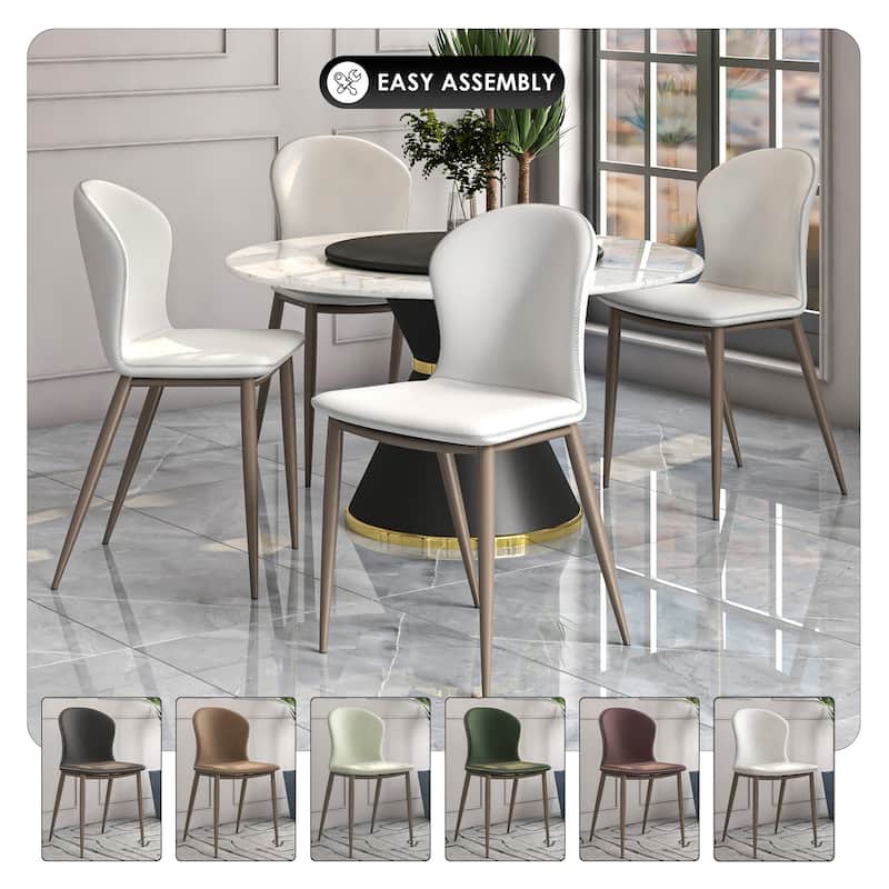 Upholstered Dining Chair in Fabric with Iron Legs Mosaic Series Set of 2