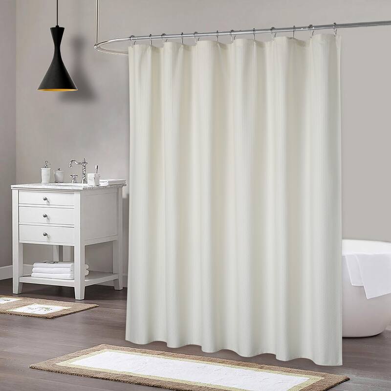 Soft Embossed Microfiber Fabric Shower Curtain or Liner, Water Repellent