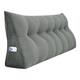 WOWMAX Large Reading Wedge Headboard Pillow for Bed Rest Back Support - California King - Grey