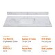 preview thumbnail 11 of 28, PROOX Bath Vanity Cultured Marble Counter Top Rectangle Porcelian Sink 49in. W x 21.5in. D - Single sink