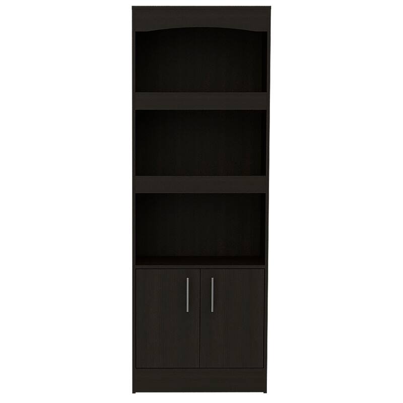 Bookcase for Office, Metal Hardware, Black Wengue Finish