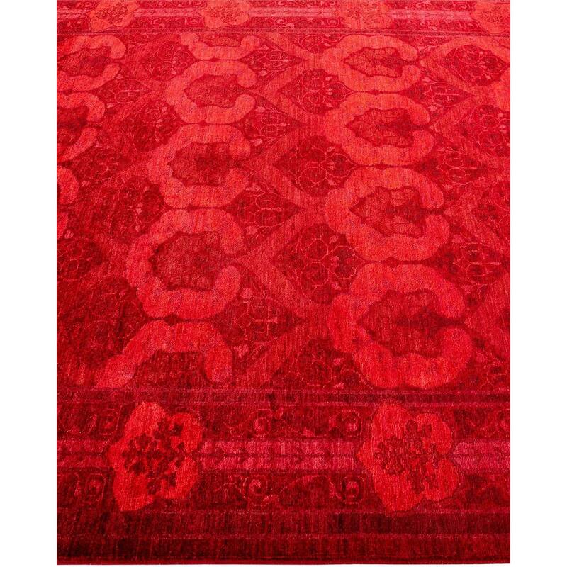 Overdyed, One-of-a-Kind Hand-Knotted Area Rug - Red - 6' 2" x 8' 6"