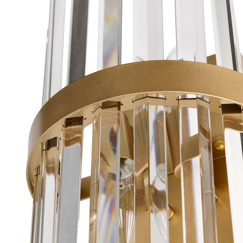 Casandra Glam 2-Light Crystal Glass Rod Decor Wall Sconce - Glossy Bronze
