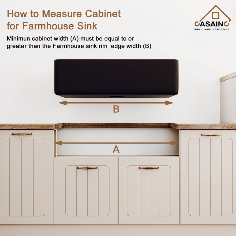 CASAINC Farmhouse/Apron-Front Single Bowl Fireclay Kitchen Sink with Bottom Grid and Strainer, cUPC Certified
