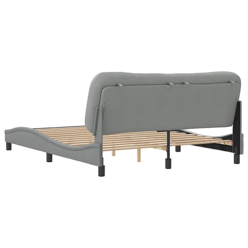 vidaXL Bed Frame without Mattress "Hvar" Light Gray Fabric