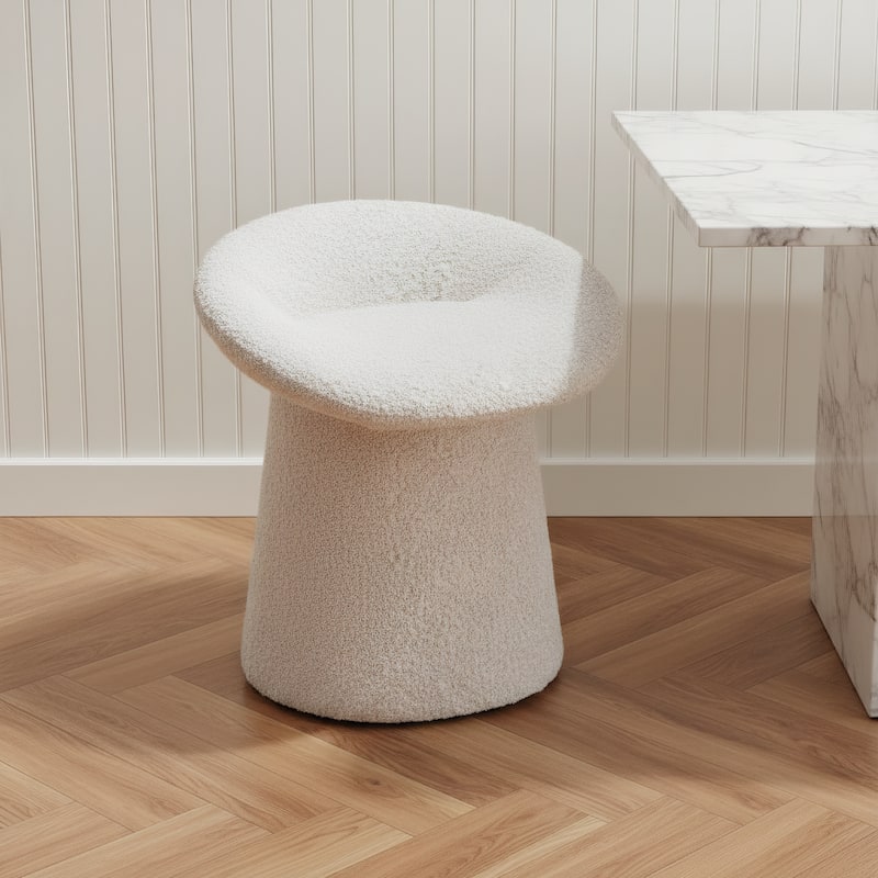 Mordern Fabric Multipurpose Vanity Stool in White