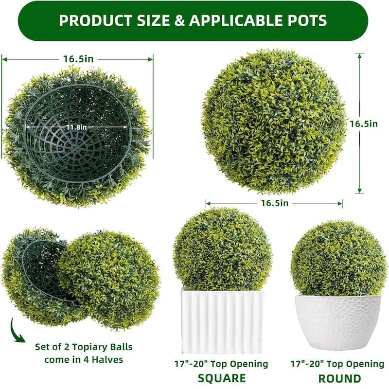 Decorative Artificial Plant Topiary Boxwood Balls for Home Decor, Wedding