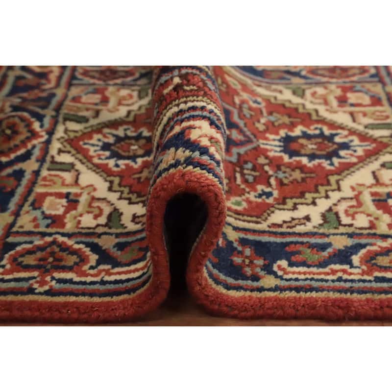 Hand Knotted Oriental 100% Wool Carpet Traditional Medallion Oranges & Rust Heriz (serapi) Area Rug - 3' 0'' X 2' 0''