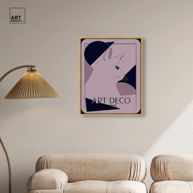Cat Deco Canvas by Art Remedy