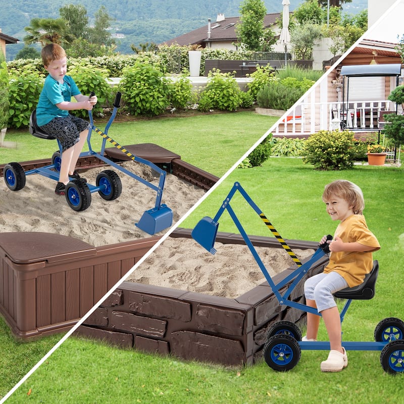 Gymax Sand Digger for Kids w/2-Handed Controls Flexible Shovel