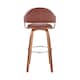 Daxton Mid-Century Swivel Bar Stool, Upholstered Counter Height Chair with Bentwood Legs