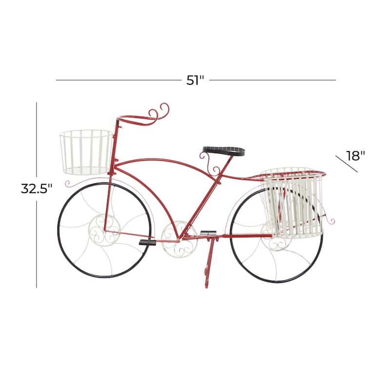 Red Metal Farmhouse Planter 33 x 52 x 18 - 52 x 18 x 33